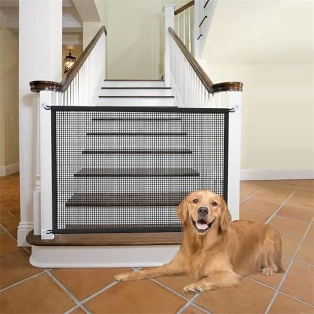 Dog Gate for Stairs Pet Gates for The House: Dogs Screen Mesh Gate for Doorways